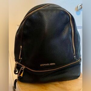Michael Kors Leather Black Backpack!
